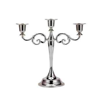 

European Candle Holder Silver Mold for Dining Table Wedding Candles Decoration Luxury Tall Metal Centerpiece Stands GG50zt