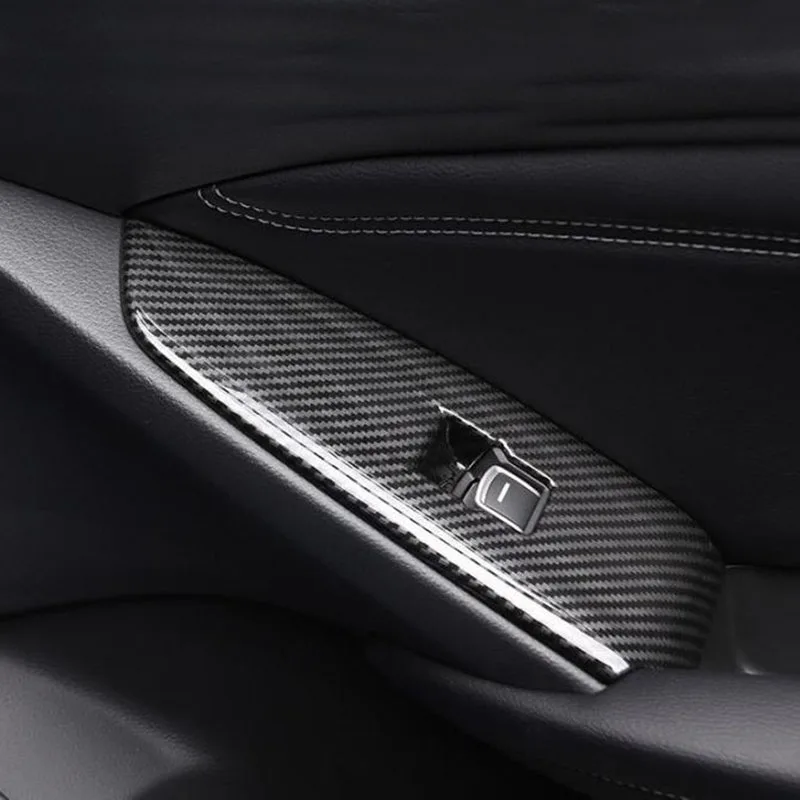 

Carbon Fiber Look Interior Window Switch Panel Cover Trim For Honda Accord 18-19