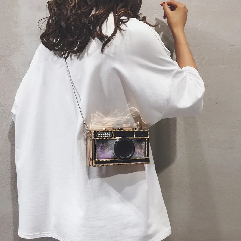 

2019 New laser paint skin small square bag personality camera bag single shoulder oblique span female