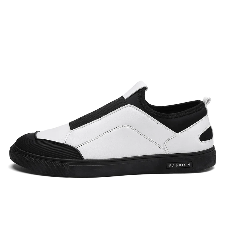 VRYHEID/Осенняя Роскошная брендовая повседневная мужская обувь; кожаные модные классические черные и белые кроссовки на плоской подошве; Мужские дышащие кроссовки; Zapatos De Hombre - Цвет: White