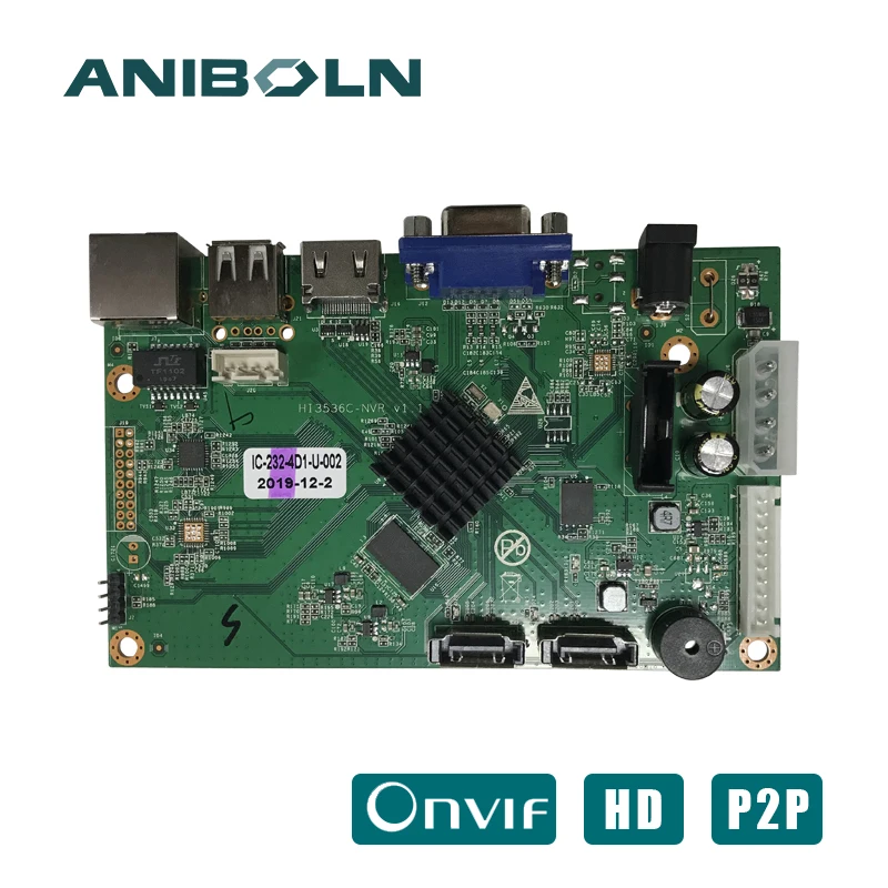 ANIBOLN H.265 NVR Boards Supports 16 CH 5MP IP camera input 1 SATA HDD Onvif P2P 3536C Network Video Recorder for Security Cam