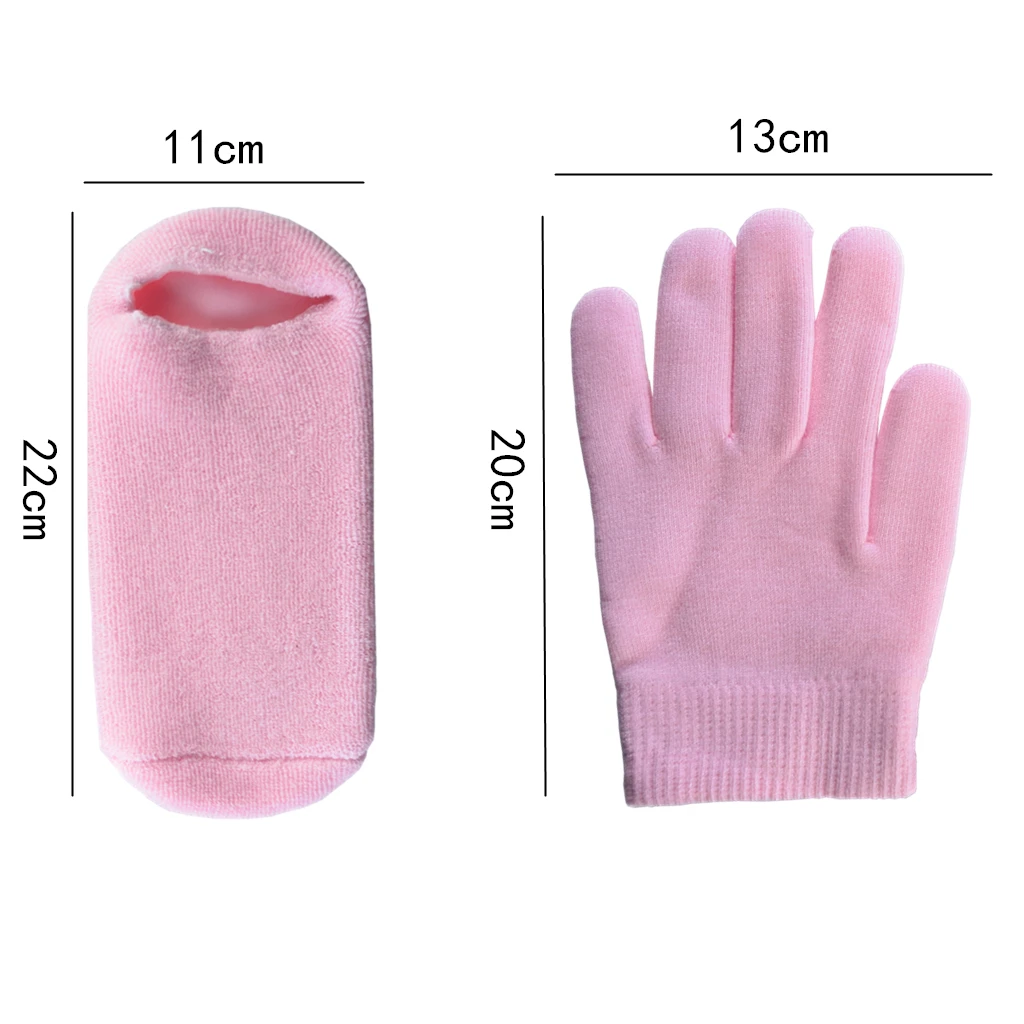 Anti-Slip Moisturizing Treatment SPA Gel Socks and Gloves Set Hands Foot Cracked Skin Care 