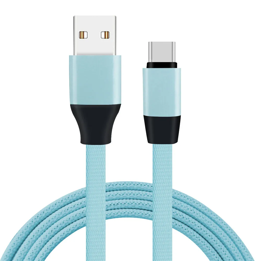 1 м USB3.1 type-c кабель для быстрой зарядки для samsung зарядный провод для huawei Плетеный Usb кабель для мобильного телефона Xiaomi - Цвет: BU