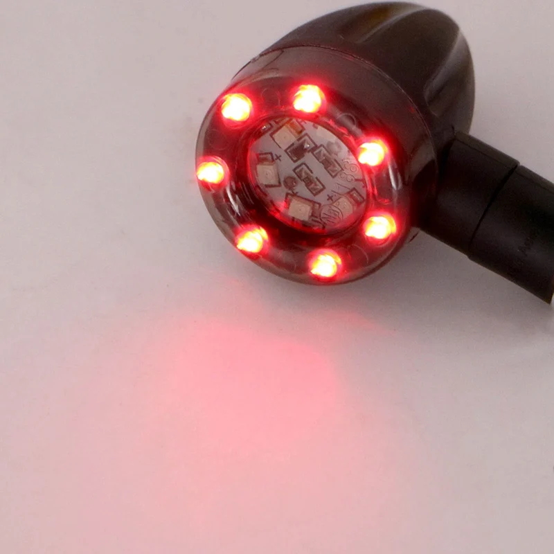 Universal 4Pcs 12V 3000k Motorcycle 13 LED Bullet Brake Running Turn Signal Tail Light For Racer Rear Fog Warning Lamp Auto