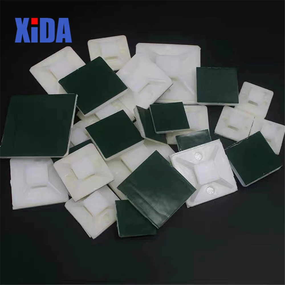 

50Pcs White&Green Plastic Self Adhesive Cable Tie Mount Base Holder White 20 25 30 40mm Since the glue type positioning