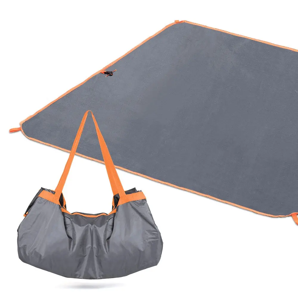 Открытый водонепроницаемый дорожная сумка и коврик для пикника пляжное одеяло многофункциональное складное легкое одеяло для пикника Сумка коврик для кемпинга - Цвет: Светло-серый