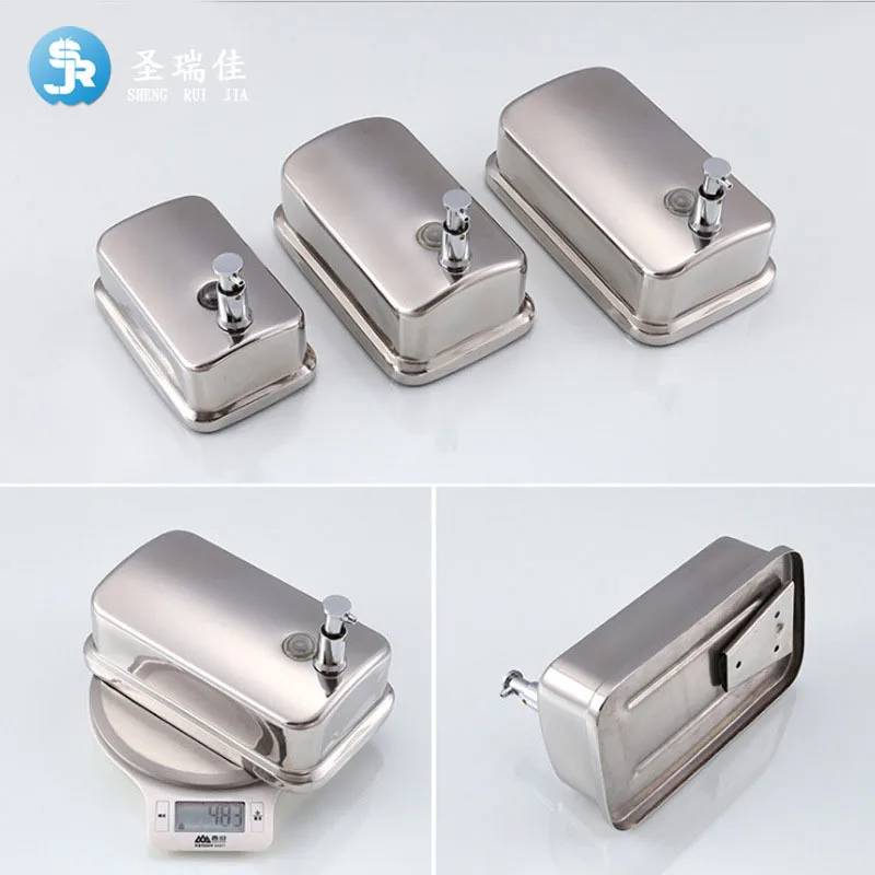 Shengruijia Manufacturers Direct Selling 304 Stainless Steel Manual Soap Dispenser Laundry Detergent Bottle Sanitary Ware Suppli