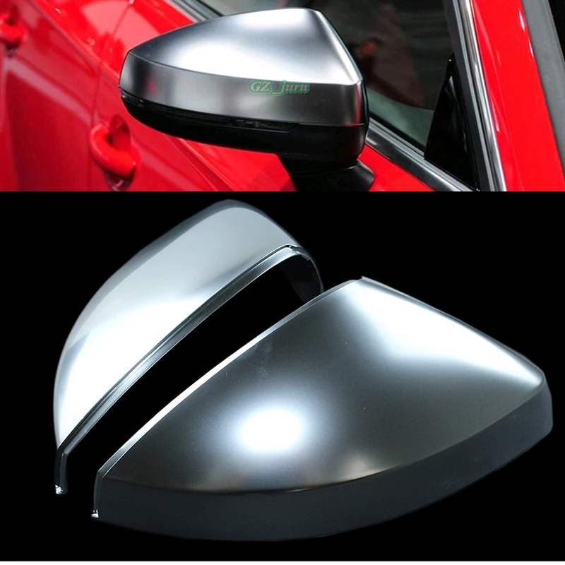 

Новинка, чехлы для зеркал с боковыми крыльями A3 8V S3 RS3, серебристые, матовые, хромированные, подходят для Audi A3 S3 2013 2014 2015 2016 2017