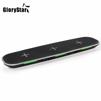 

12V/3A 3 in 1 QI Wireless Charger Charging Pad with USB Charging Adapter for iPhone MAX PLUS Sumsung Galaxy S NOTE for huawei