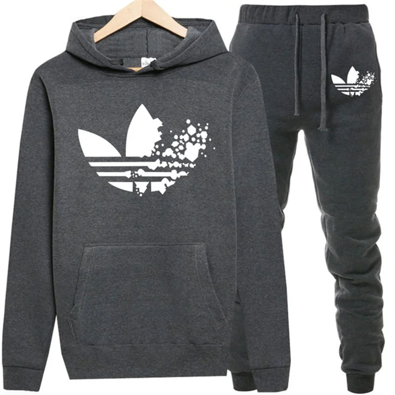 

FUTUREOX newest autumn tracksuit men 2 pices set,jogger 100%cotton thick hoodie+pants sporting suit casual tracksuit men hoodies