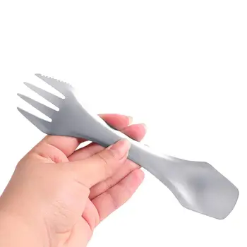

Titanium Spork Fork Knife Outdoor Camping Picnic Tableware Cookware Ultralight Spoon Fork For outdoor Picnic BBQ 35DC26
