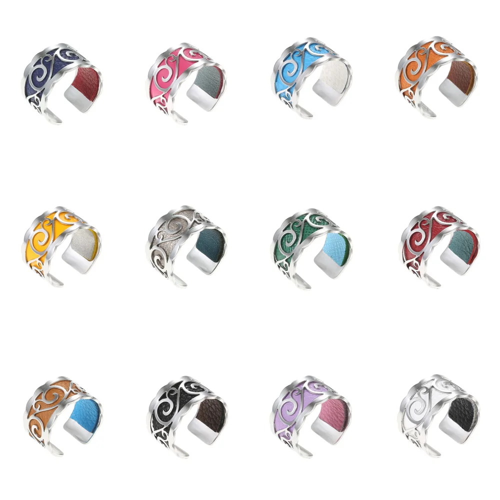 Cremo, сделай сам, простое кольцо, Argent, кольца для женщин, Bijoux, кольцо из нержавеющей стали, сменная кожа, Bague Femme