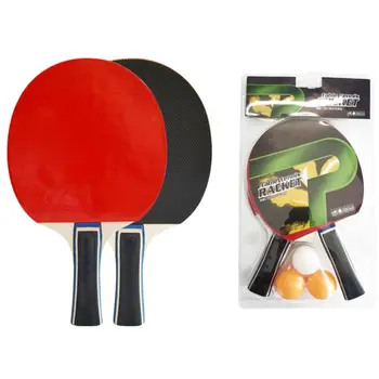 

Sports and Entertainment Table Tennis Paddles Ping Pong Racket 2 Paddles with 3 Balls Set Semi-pro Rubber High Quality Durable