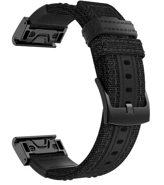 22 мм быстро подходит для Garmin Fenix 6 5 Plus forerunner 935 945 Смарт часы замена Браслет нейлон кожаный ремешок для спортивных часов человек - Цвет ремешка: Black