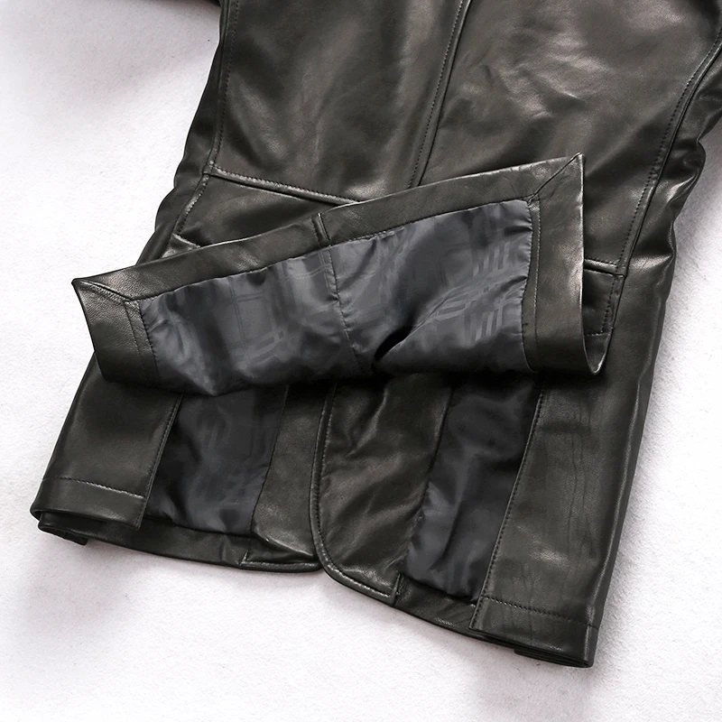 Seller 550 Read Description! Asian size genuine sheep skin leather jacket mens sheep casual leather blazer