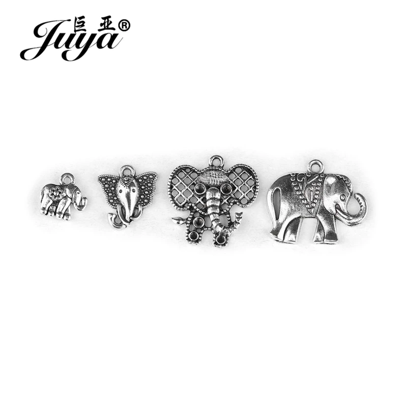 20pcs/lot Multiple Style Elephant Shape Metal Charms Pendant Ancient Jewelry For Necklace Bracelet DIY Making Findings | Украшения и