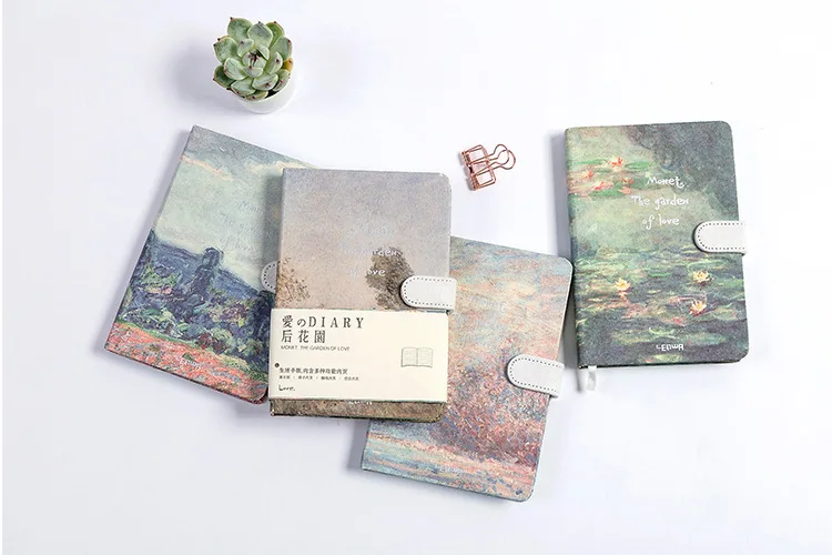 LEnWA Monet Love Back Garden Hardfacing ручная записная книжка с толстым магнитным покрытием