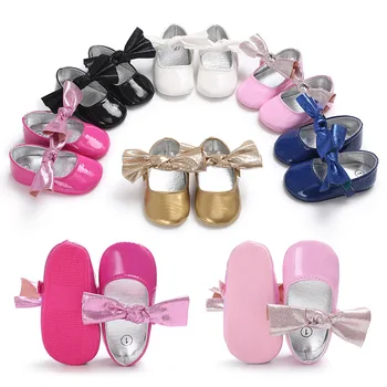 

Newborn Baby Girls Shoes PU leather Buckle First Walkers Big Bow Summer Princess Shoes Party Wedding Baby Girl Shoes