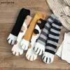 Calcetines con rayas de pata de gato para mujer, calcetín con dibujos de animales, 3d, cebra, Tigre, gato ► Foto 2/6