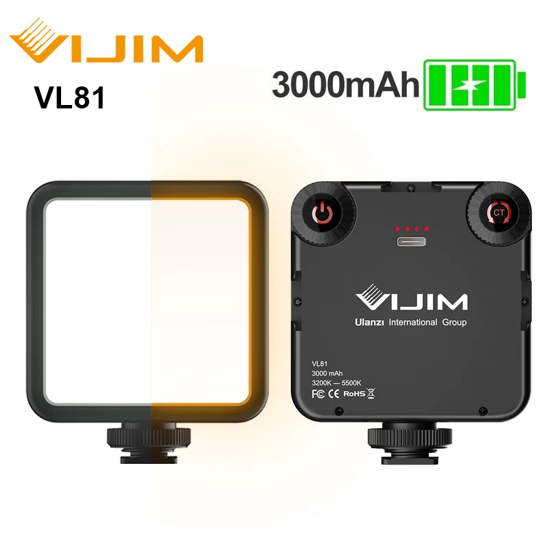 Ulanzi VIJIM VL81 VL200 3200k-5600K Dimmable Mini LED Video Light