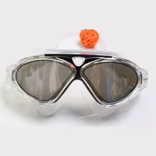 Красивые большие зеркальные прозрачные очки с большой оправой для мужчин и женщин водонепроницаемые противотуманные очки для плавания для взрослых регулируемые Univer