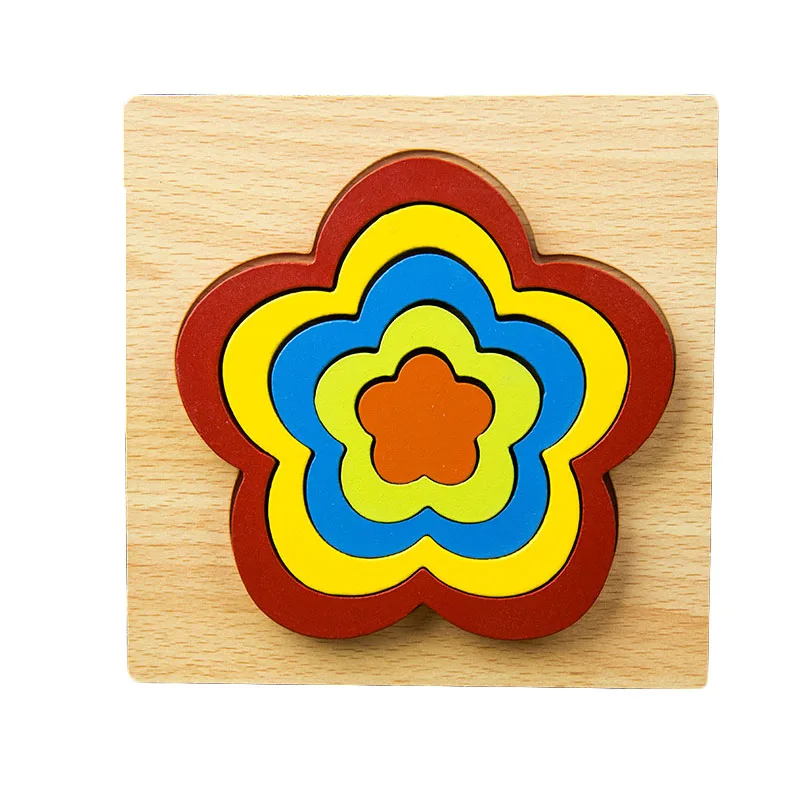 3D геометрическая форма головоломка DIY креативные Деревянные красочные Монтессори интеллектуальное развитие детские развивающие игрушки дети ребенок - Цвет: A