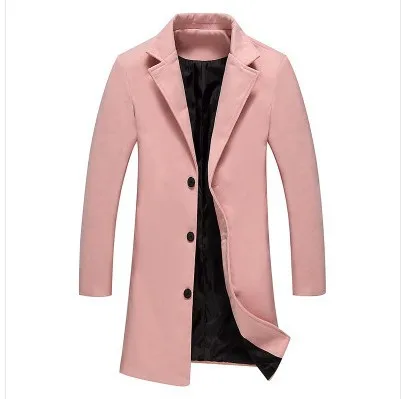 MRMT Брендовые мужские куртки, длинные одноцветные однобортные пальто, повседневное пальто для мужчин, верхняя одежда - Цвет: Розовый