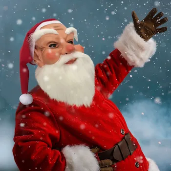 

Santa Claus Christmas Mask Headgear Cos Latex Washable Reusable Face Mask Adult Masque Party Festival Cosplay Props Mondmasker