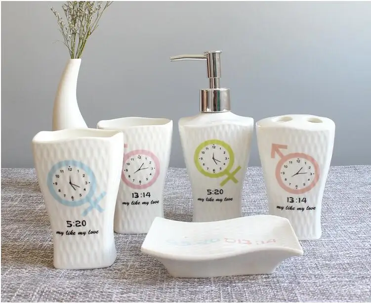 Керамика имитация Ванная комната набор аксессуаров для мытья инструменты Бутылка Чашка для полоскания рта мыло Зубная щётка держатель предметы домашнего обихода