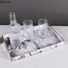Nordic Marble Texture Storage Plastic Tray Fruit Food Teacup Home Storage Box Jewelry Necklace Display Tray Home Decoration 3