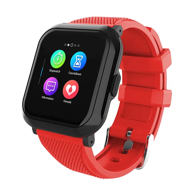 DB12 Smart Watch 1.3" Color Screen Waterproof IP68 Pressure Blood Heart Rate Measurement Bluetooth Fitness Bracelet For Android - Color: Red