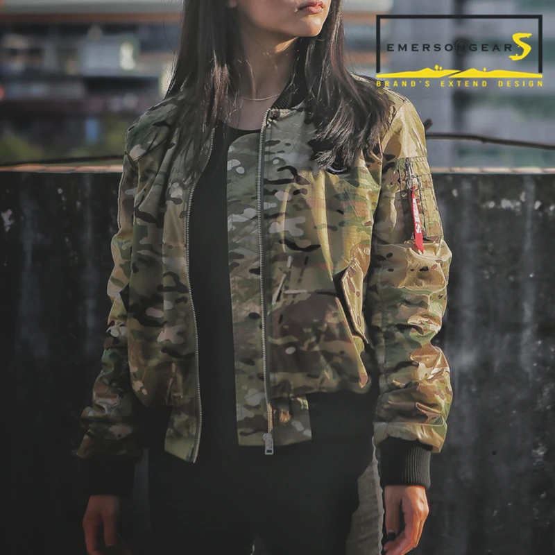 Multicam Emersongear, женская теплая куртка для девочек MA1, стильная, теплая, для улицы, Camoflage, софтшелл, водонепроницаемая, ветрозащитная куртка, тактическая куртка - Цвет: Multicam