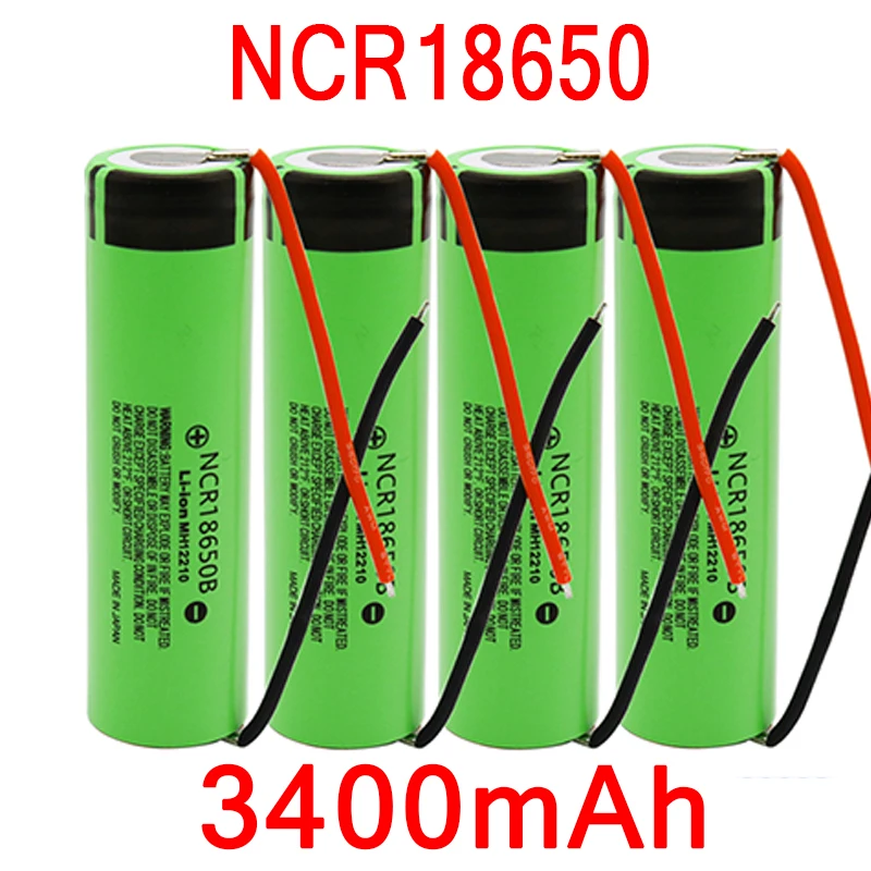 1-20 шт Оригинальная Высокая емкость NCR18650B 3,7 V 3400mAh 18650 перезаряжаемая литиевая батарея для батареи+ DIY Linie