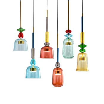 

Nordic Macaron LED Glass pendant lights lighting bedroom living room interior LOFT Modern pendant lamp restaurant Indoor decor