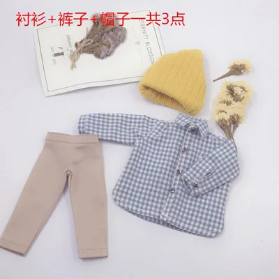 1 BJD Кукла Одежда Костюм 1/6 BJD SD кукла Модная рубашка брюки шляпа для кукол аксессуары - Цвет: 1