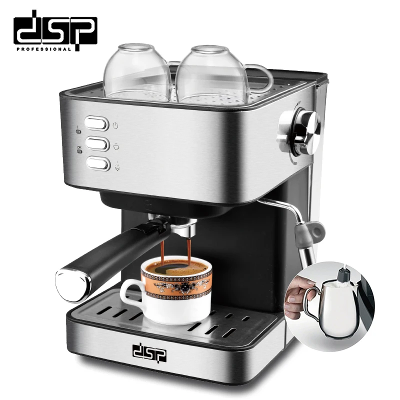 Automatic Italian Type Espresso Coffee Machine Make Espresso And Cappuccino 15 Bar With 1.5L Tetachable Transparent Water Tank