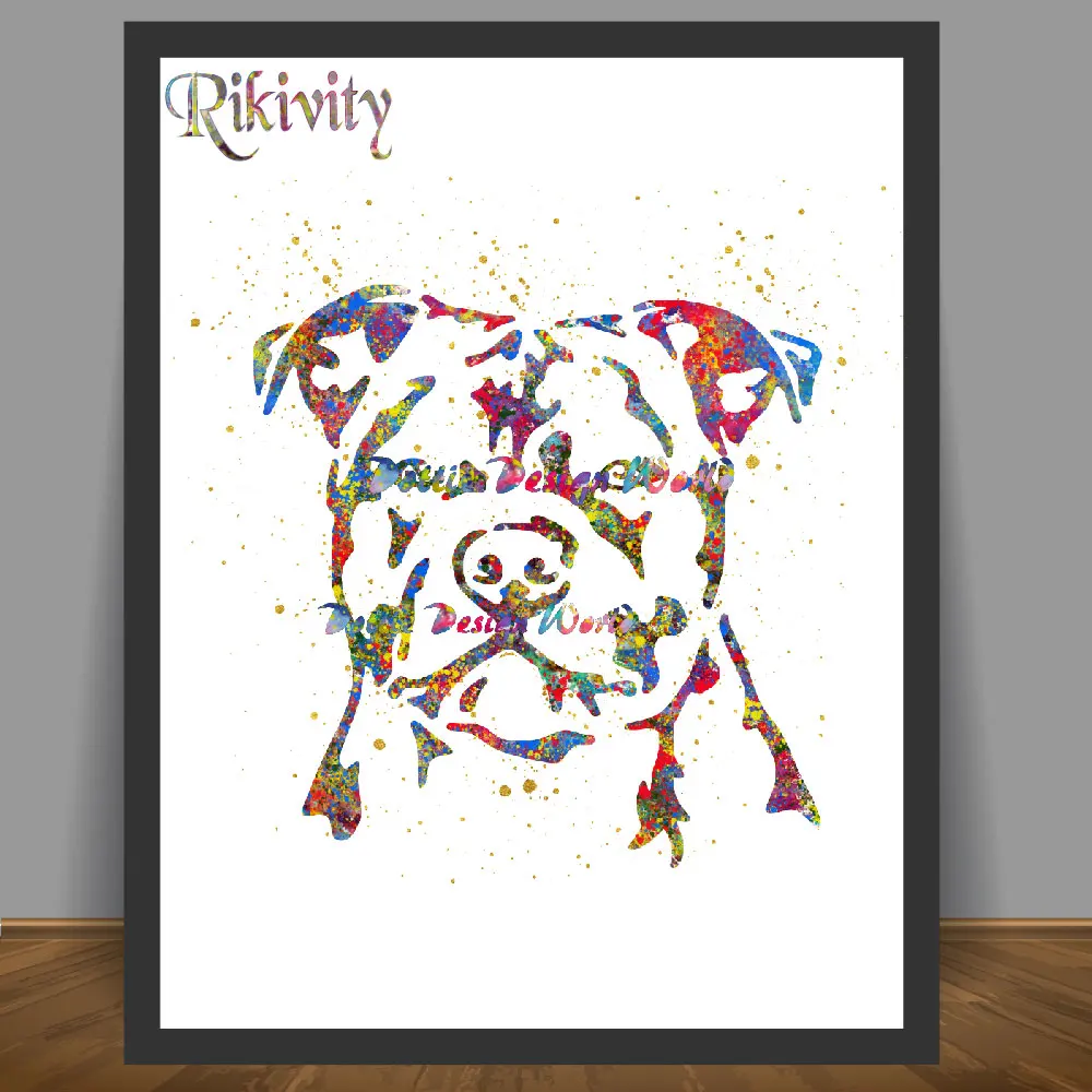 2 size options American Staffordshire Terrier Wall Art Geometric Wood Home Decor Gifts for Dog Lovers AmStaff