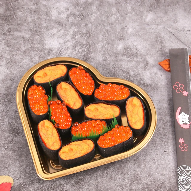 Introducing the Disposable Heart-shaped Sushi Box Sashimi Platter Takeaway Box Food Delivery Container Food Grade PS Salad Bowl Fast Food Tray