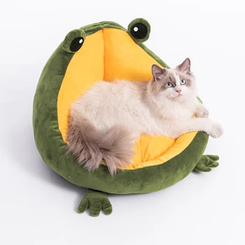 

Cat Bed House Cute Cozy Cat Mat Beds Warm Durable Portable Pet Basket Kennel Cushion Cat Supplies Multicolor
