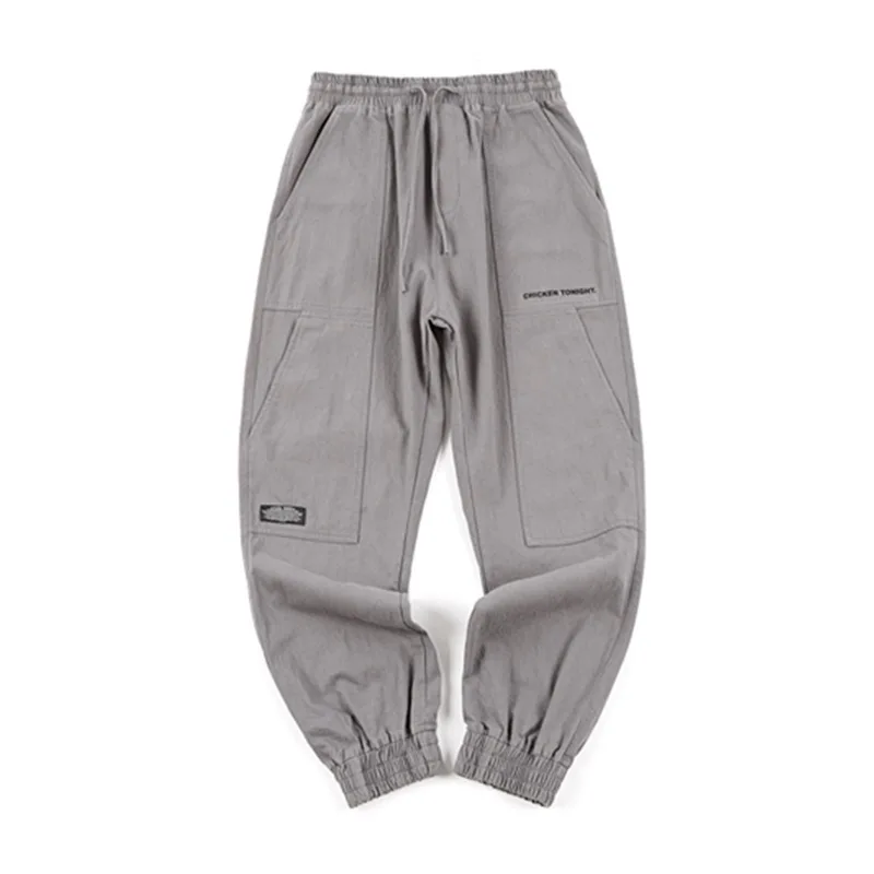 

Tang Mu Cool Spring New Style Japanese-style Cool Pocket Simple Bib Overall BOY'S Loose Retro Popular Brand Ankle Banded Pants