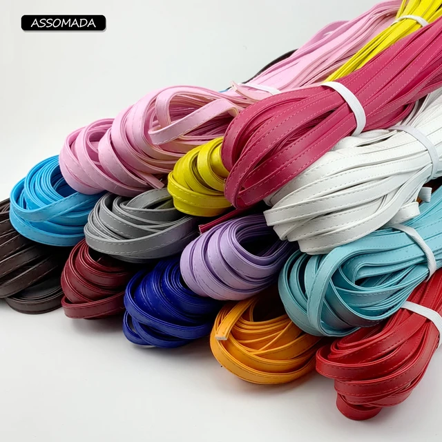 ASSOMADA 3meter 10mm PU Leather Rope Bracelet Flat Leather Cord