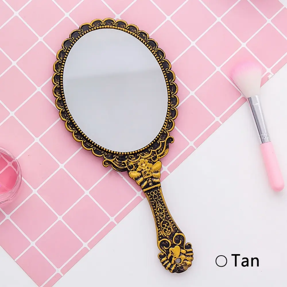 Портативное винтажное косметическое зеркало для макияжа, овальное круглое зеркало для рук, благородное восстановление, древние способы, Корт, зеркало, инструмент для красоты, зеркала