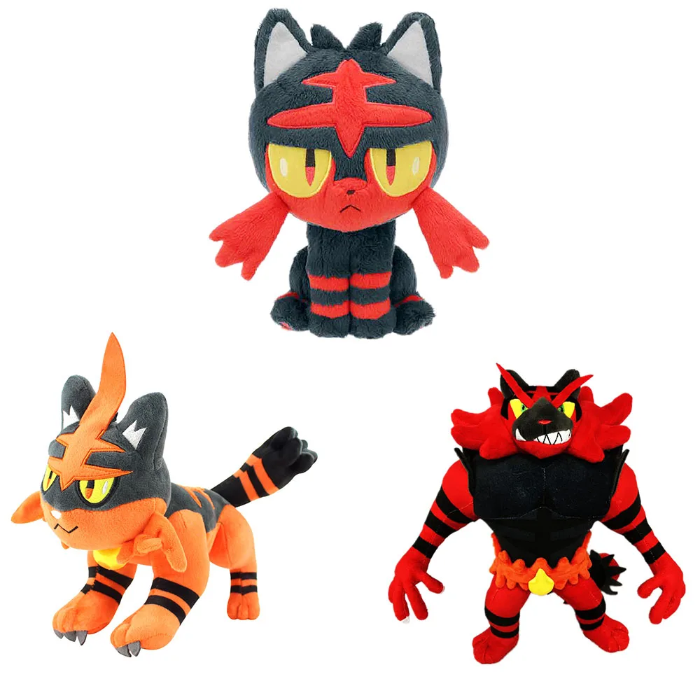 Серия эволюции аниме Litten Torracat Incineroar Мягкие плюшевые игрушки pkm куклы игрушки для детей рождественские подарки для детей