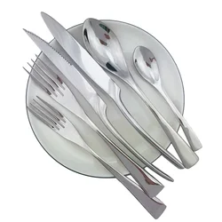 Teaspoon Fork Silverware Creative Dinner Set Mirror Luxury Silver Cutlery 304 Stainless Steel Dinnerware Set Steak Knife Forks