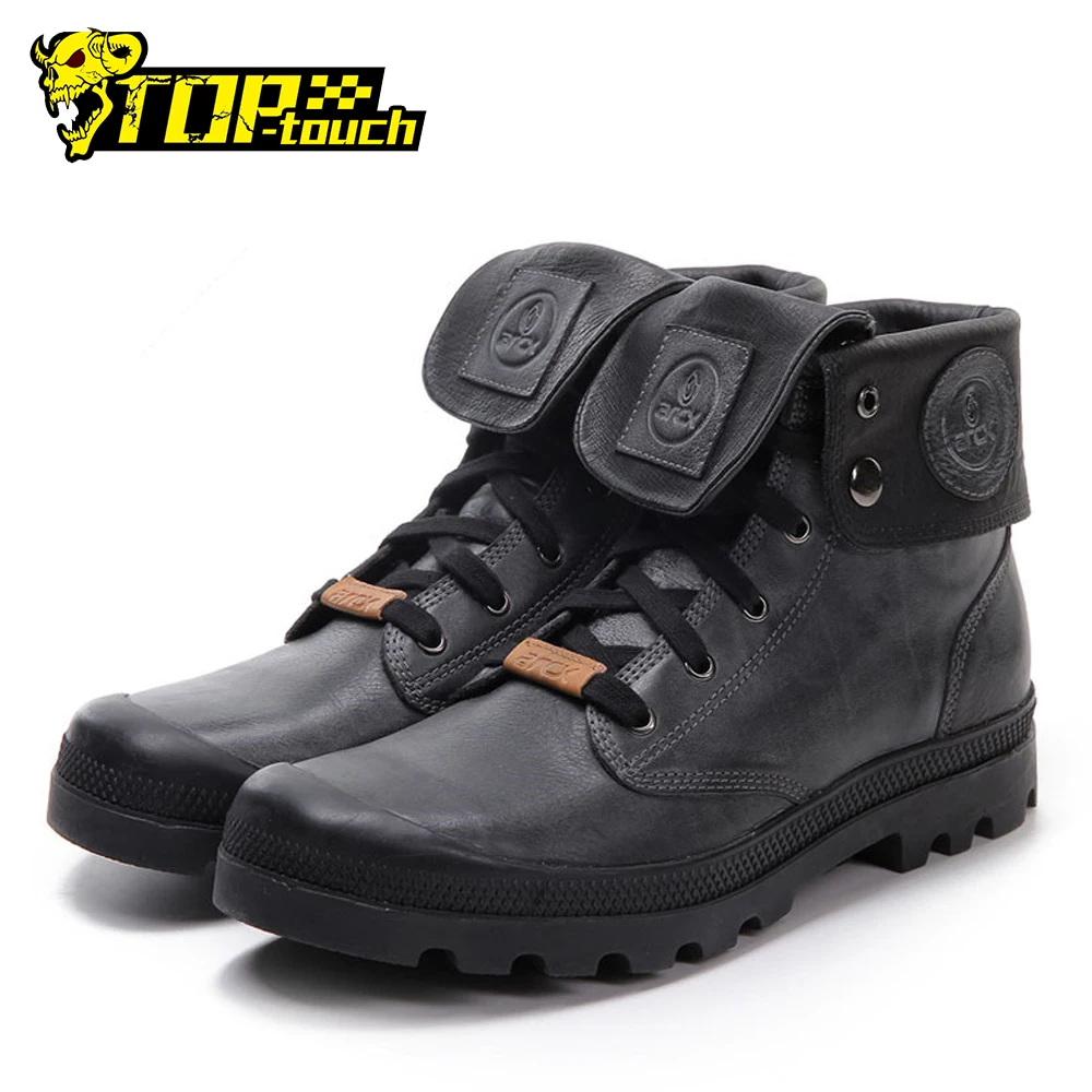 ARCX Leather Motorcycle Boots Wearable Motorcycle Shoe Protector Breathable Motorcycle Boots Retro Motorcycle Boots For Men Boat