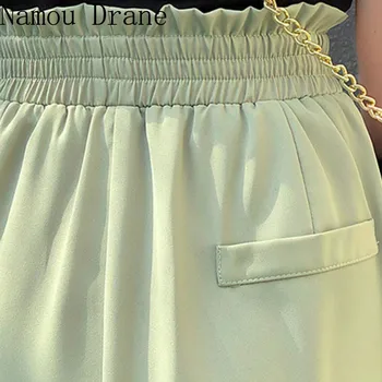 

Oversized High Waist Shorts Solid Color Chiffon Loose Short Pants 2020 Summer Casual Fashion Straight Plus Size