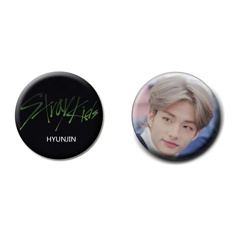 Straykids модные броши Bangchan Changbin круглый значок для одежды рюкзак шляпа Феликс Pins jin булавки Kpop аксессуары - Окраска металла: hyunjin