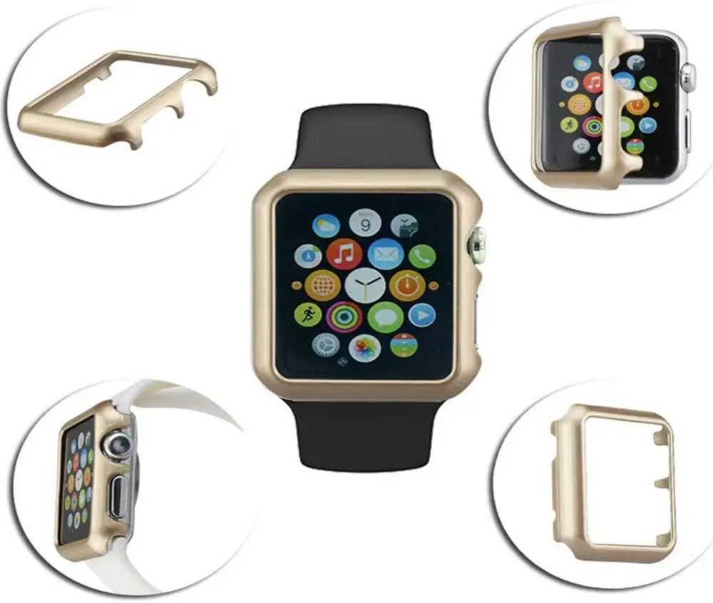 Защитный чехол для Apple Watch 38 мм, 42 мм, 40 мм 44 мягкий прозрачный TPU/Алюминий корпус из сплава для наручных часов Iwatch серии 5 4 3 2 1 Аксессуары