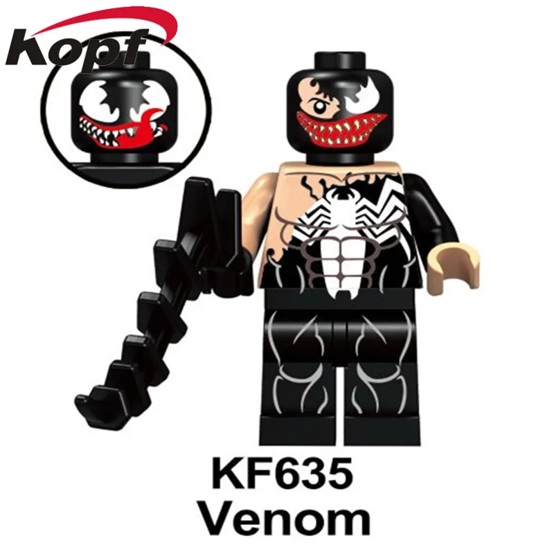 KF635 Without Box Одна строительные блоки Супер Герои кирпичи Веном Росомаха фигурки Дэдпул для детей Коллекция игрушек KF623 KF623A - Цвет: KF635 Without Box