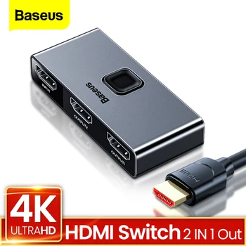 

Baseus 4K 60Hz HDMI Splitter 2 Ports Bi-Direction HDMI Switcher 1x2/2x1 Adapter 2 in 1 out Converter HDMI Switch For PS4 TV BOX